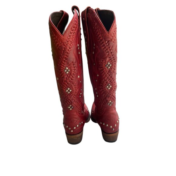 NEW Ladies LB0469G LANE Cossette Smoldering Ruby Red 15" Leather Western Boots 8 - Picture 2 of 16